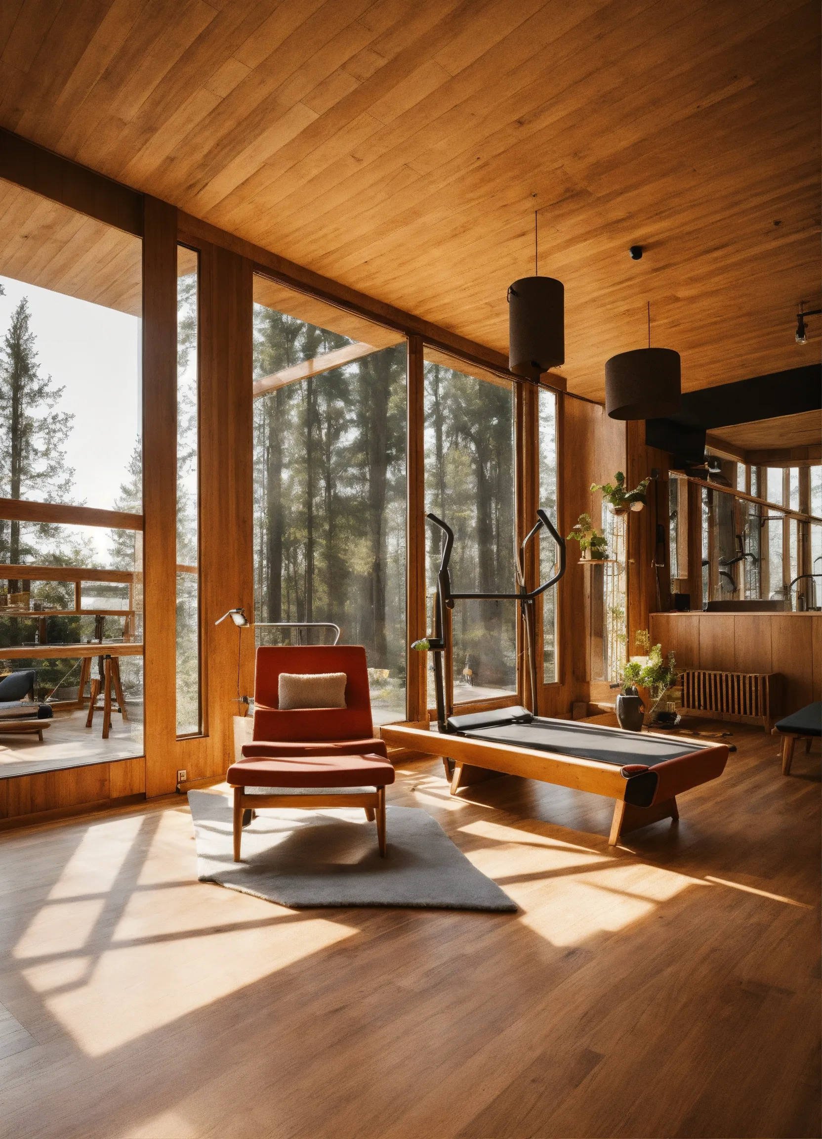 Træseng i soveværelse